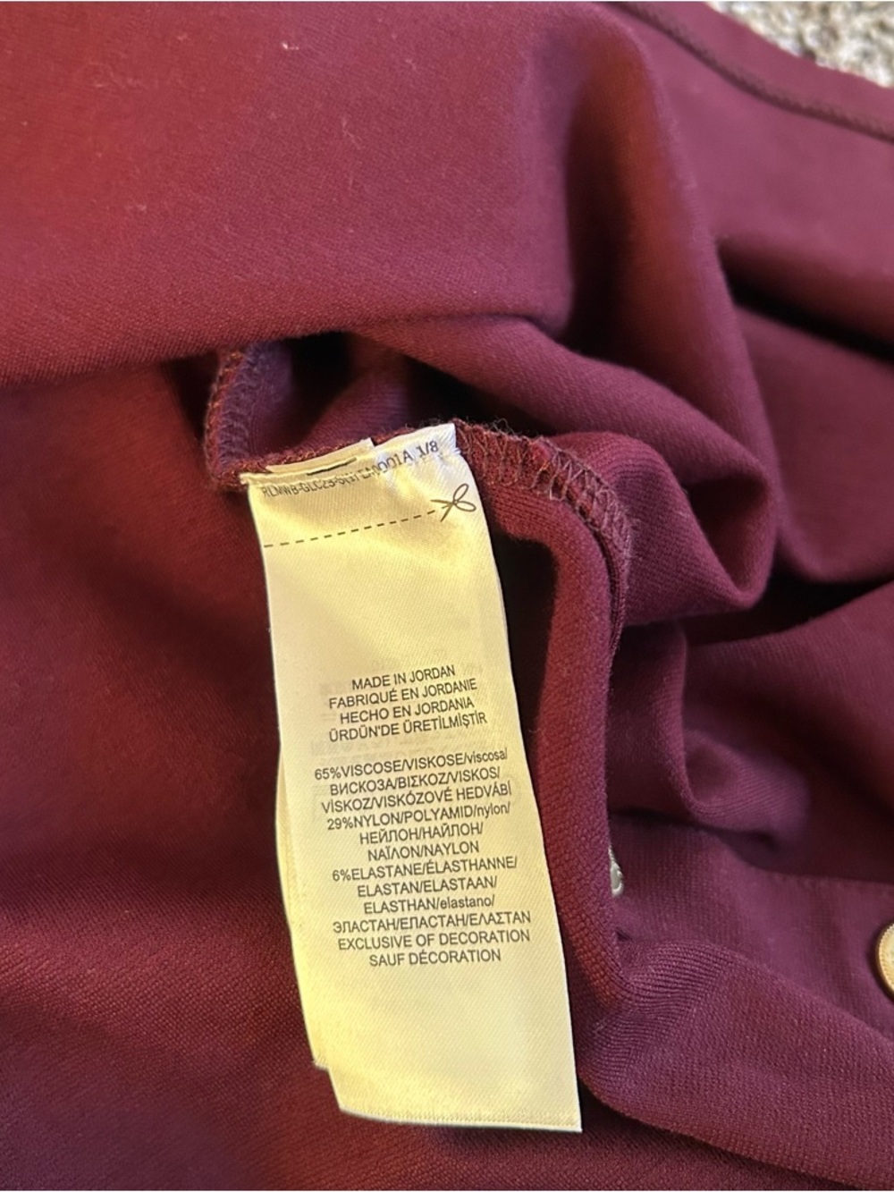 Lauren Ralph Lauren Women’s Plus Size 2X Shift Dress Burgundy Purple Gold #3592 - Picture 7 of 9